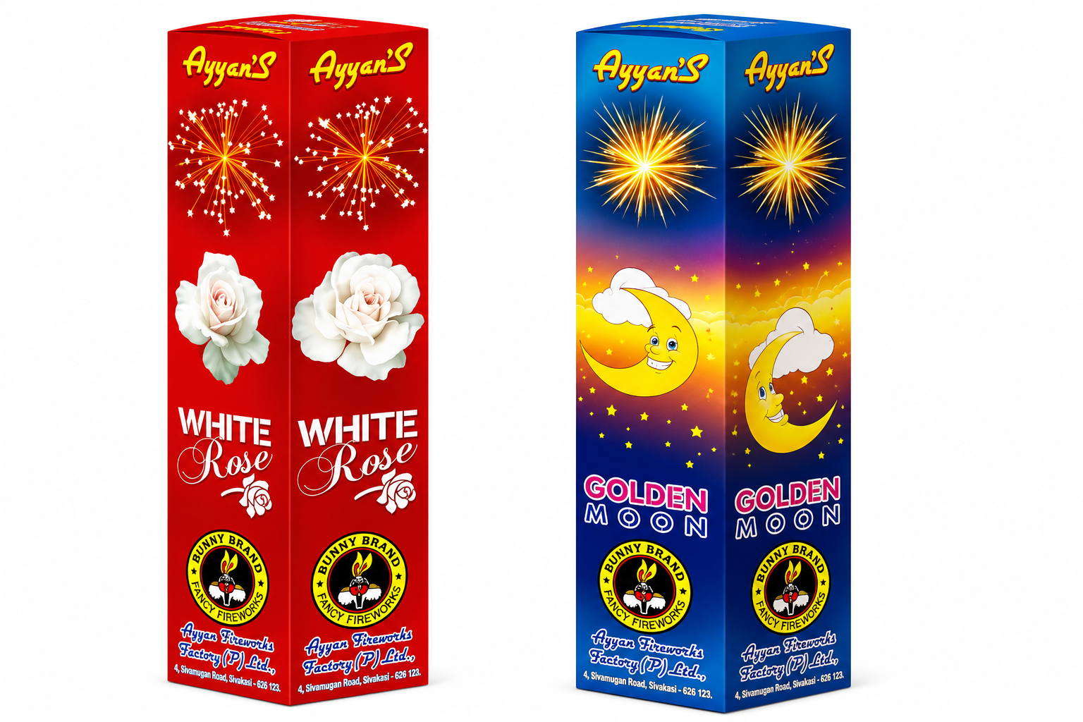 3" shell - White Rose / Golden Moon